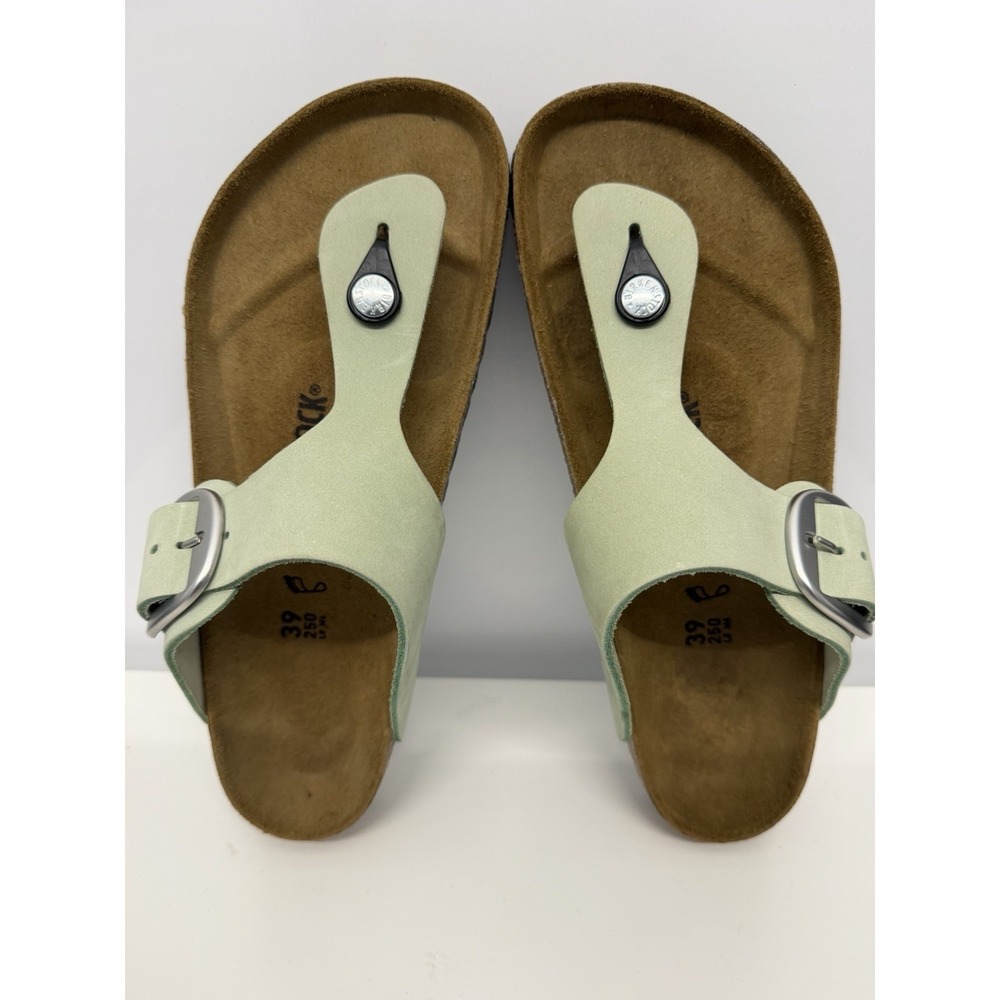 Birkenstock New w/o Box Gizeh Big Buckle Matcha Nubuck Leather Reg Size 39